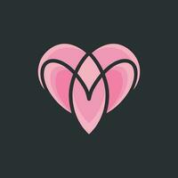 Lotus Flower with love sign logo design illustration, Love symbol logo template vector