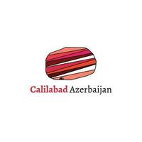 Map of Caliabad Azerbaijan Flag, Map of Azerbaijan. Abstract design, vector illustration Azerbaijan isolated map.  Editable Map design for anywhere uses.