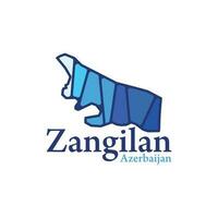 logo city of the Zangilan, Map of Zangilan Azerbaijan region, graphic element Illustration template design vector