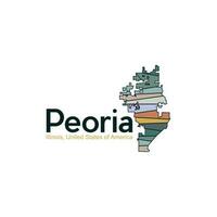 Peoria Illinois City Illustration Creative Design vector