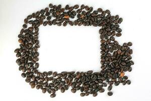 Coffee Been frame border on white background empty text space photo