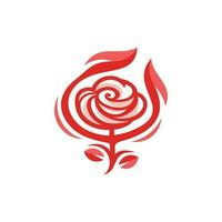 Red rose logo design, Flower beauty design Vector illustration,
