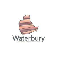 Map Of Waterbury Connecticut City Modern Creative Design vector