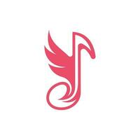 note music wing logo vector illustration, wing logo template vector icon illustration design