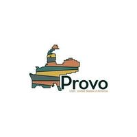 Map Of Provo Utah City Geometric Modern Creative Logo vector