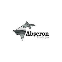 Azerbaijan city Abseron Ganclar. Map vector illustration, Abseron Highlighted on Azerbaijan Map, Vector map of Azerbaijan filled with the flag of the country,