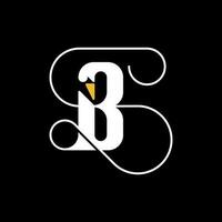 Animal Swan Letter B Modern Creative Logo vector