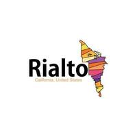 Map Of Rialto Colorful Geometric Creative Design vector