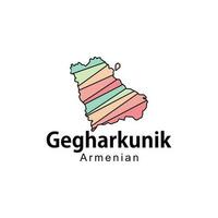 Gegharkunik State and regions map, Map of Armenian Province of Gegharkunik vector