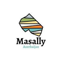 Azerbaijan city Masally. Map vector design Masally Azerbaijan map