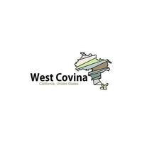 West Covina California City Geometric Creative Design vector