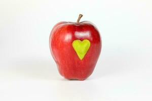 Apple heart red green photo