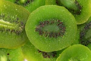 Dry preserved green kiwi ripe fruit slice colorful sweet photo