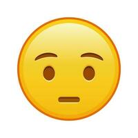Hushed face Large size of yellow emoji smile vector