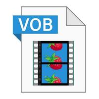 Modern flat design of VOB file icon for web vector