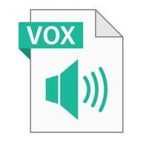 diseño plano moderno del icono de archivo vox para web vector