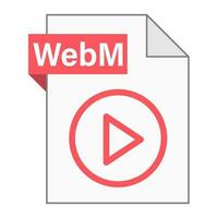 diseño plano moderno de icono de archivo webm para web vector