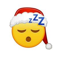 Christmas Sleeping face Large size of yellow emoji smile vector