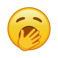 Yawning face Large size of yellow emoji smile vector