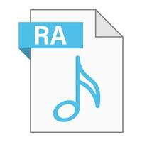 Modern flat design of RA file icon for web vector