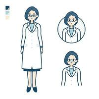 A woman doctor in a lab coat with Smiling images vector