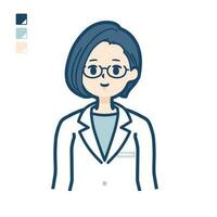A woman doctor in a lab coat with upper body images vector