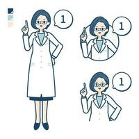 A woman doctor in a lab coat with Counting as 1 images vector