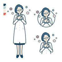 A woman doctor in a lab coat with Rest images vector