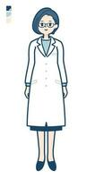 A woman doctor in a lab coat with full length image vector