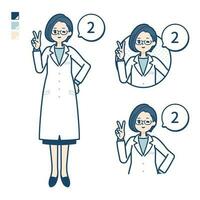 A woman doctor in a lab coat with Counting as 2 images vector