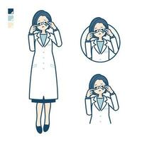 A woman doctor in a lab coat with cry images vector