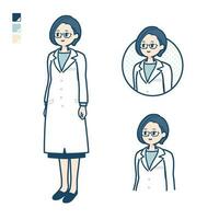 A woman doctor in a lab coat with Looking sideways images vector