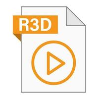 Modern flat design of R3D file icon for web vector