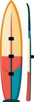 Surfboard top and side view  vector illustration.