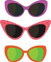 Set of stylish women's beach sunglasses vector illustration.