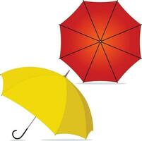 Opened umbrellas in different angles vector illustration.