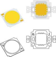 smd LED para bulbo vector ilustración superficie montado diodo vector imagen