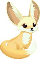 Cute fennec fox vector illustration smallest fox Vulpes zerda vector image