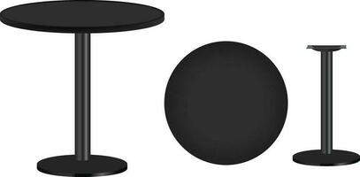 Round black laminate table top with round table height base vector image