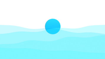 4k Sol e mar azul cor onda isolado alfa sobreposição transparente png fundo