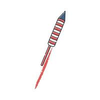 Firecracker rocket for America's Independent Day celebration vector