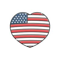 love flag for american independent day celebration vector