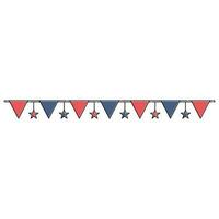 flag decoration and hanging stars for american independent day celebration vector
