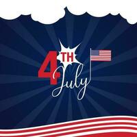 Vector 4th of July greeting card background