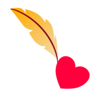 feather pen and heart png