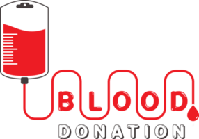 logotyp blod donation, hjälp de sjuk och behövande. dropper med en släppa av blod illustration png