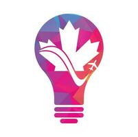 Canada travel bulb shape concept vector logo design. Canadian aviation vector logo design concept.