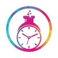 Time lab logo vector design. Clock lab logo icon vector design.