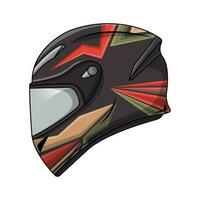 Deportes carreras motocicleta casco. vector ilustración