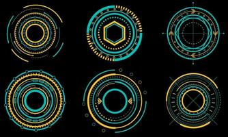 Set of Circular Digital Technology vector